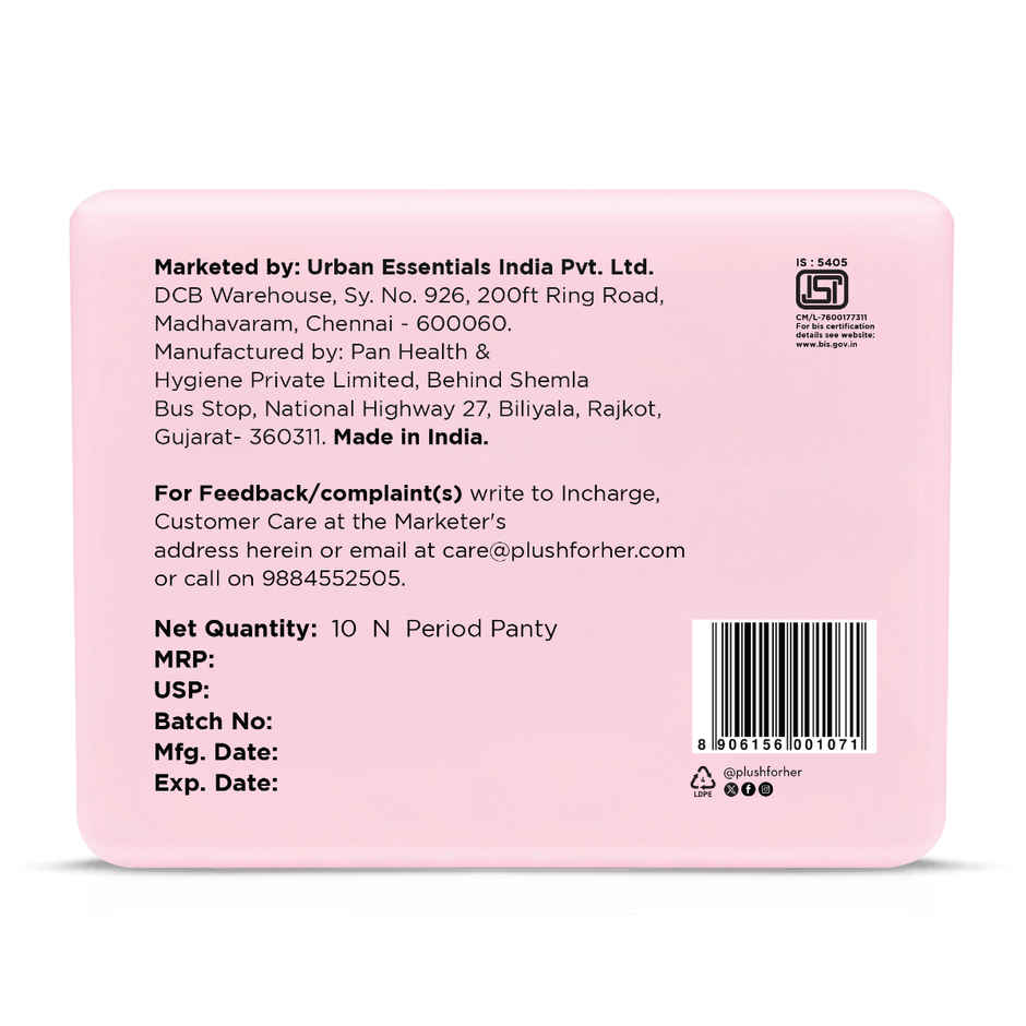 Plush Comfort High Waist Period Panty M/L