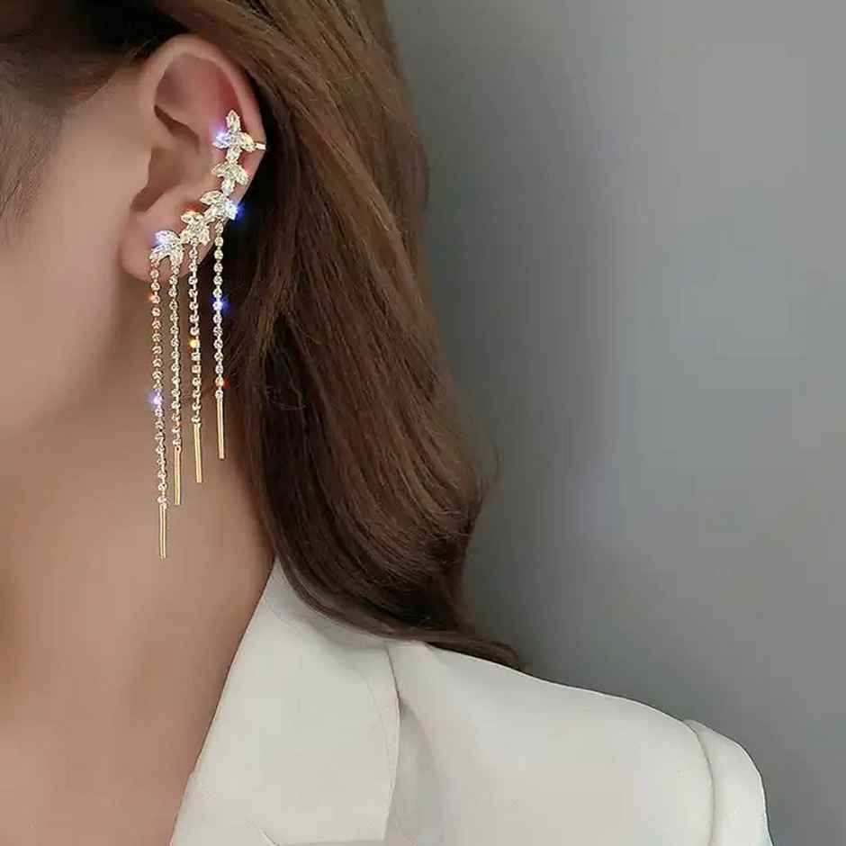 Fashion Frill Women's Tassel Drop Earings Gold Onesize