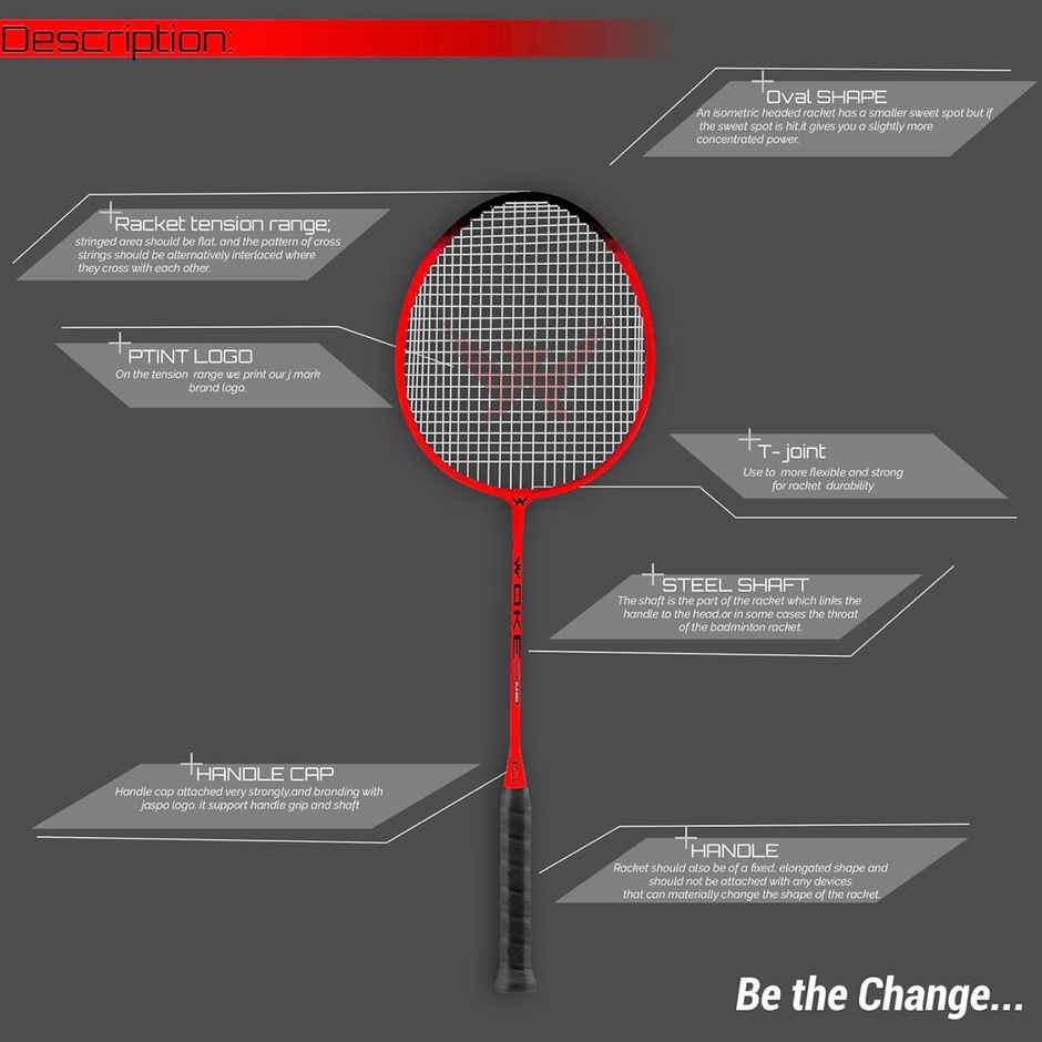 WOKE Xls900 Badminton Racket | Red
