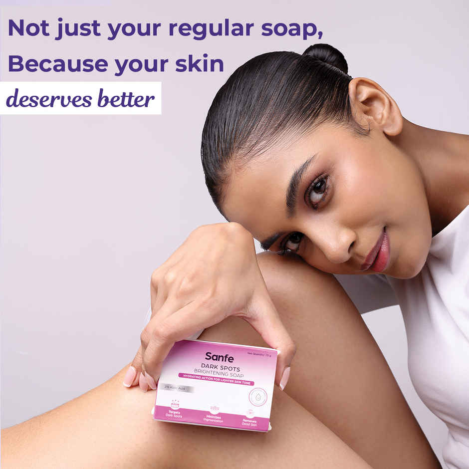 Sanfe Dark Spots Brightening 2% Kojic Acid Body Soap | Skin Whitening, Tan Removal Combo  