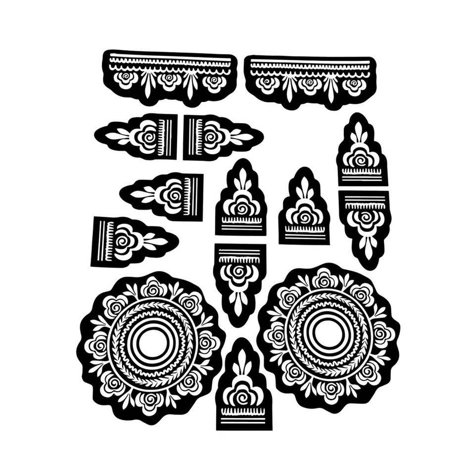 Sanfe Mehndi Stencil Assorted Set, Henna Tattoo Stencil/Sticker Style 7