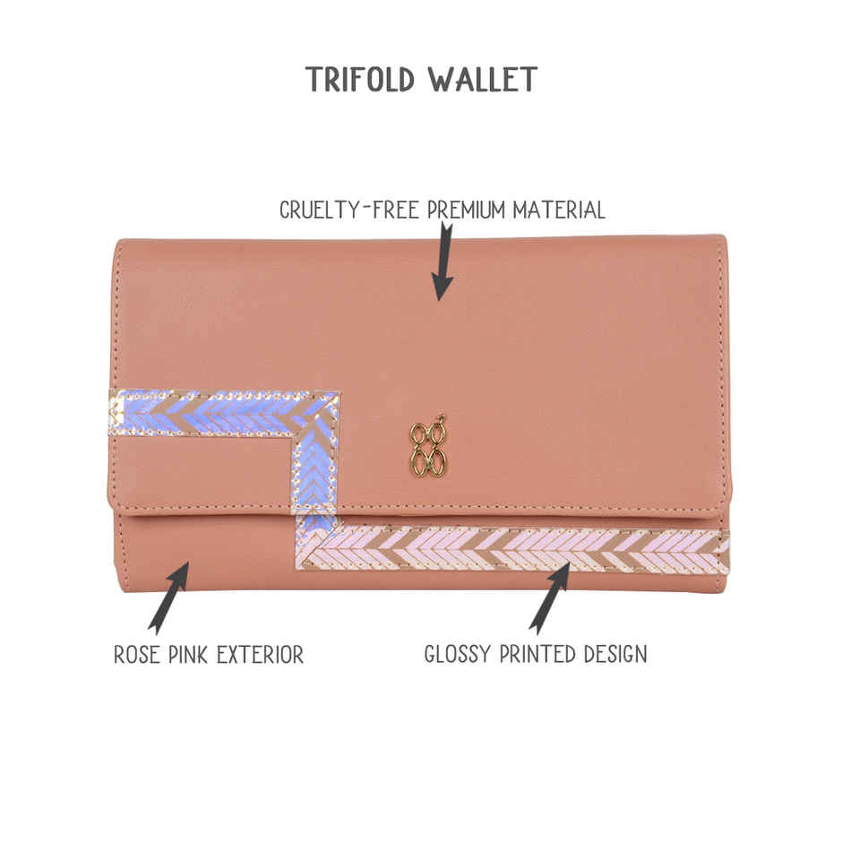 Baggit Women's Yes 3 Fold Wallets | Rose