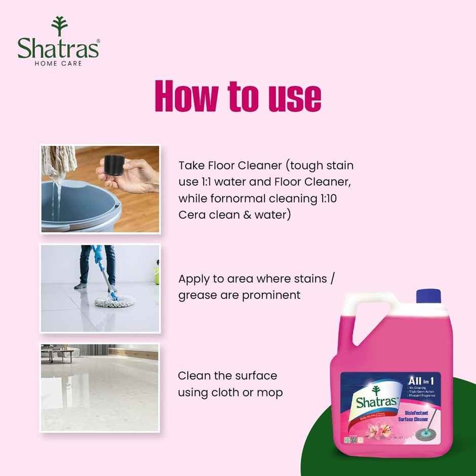 Shatras Pink Lily Disinfectant Surface & Floor Cleaner Liquid