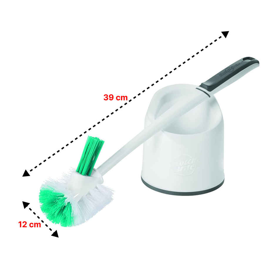 Scotch-Brite Premium Toilet Plastic Brush with Round Container