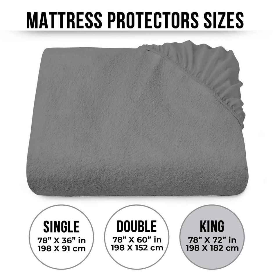 Story@Home Terry 100% Waterproof and Dustproof King Size Mattress Protector Gray | 78 x 72 Inch