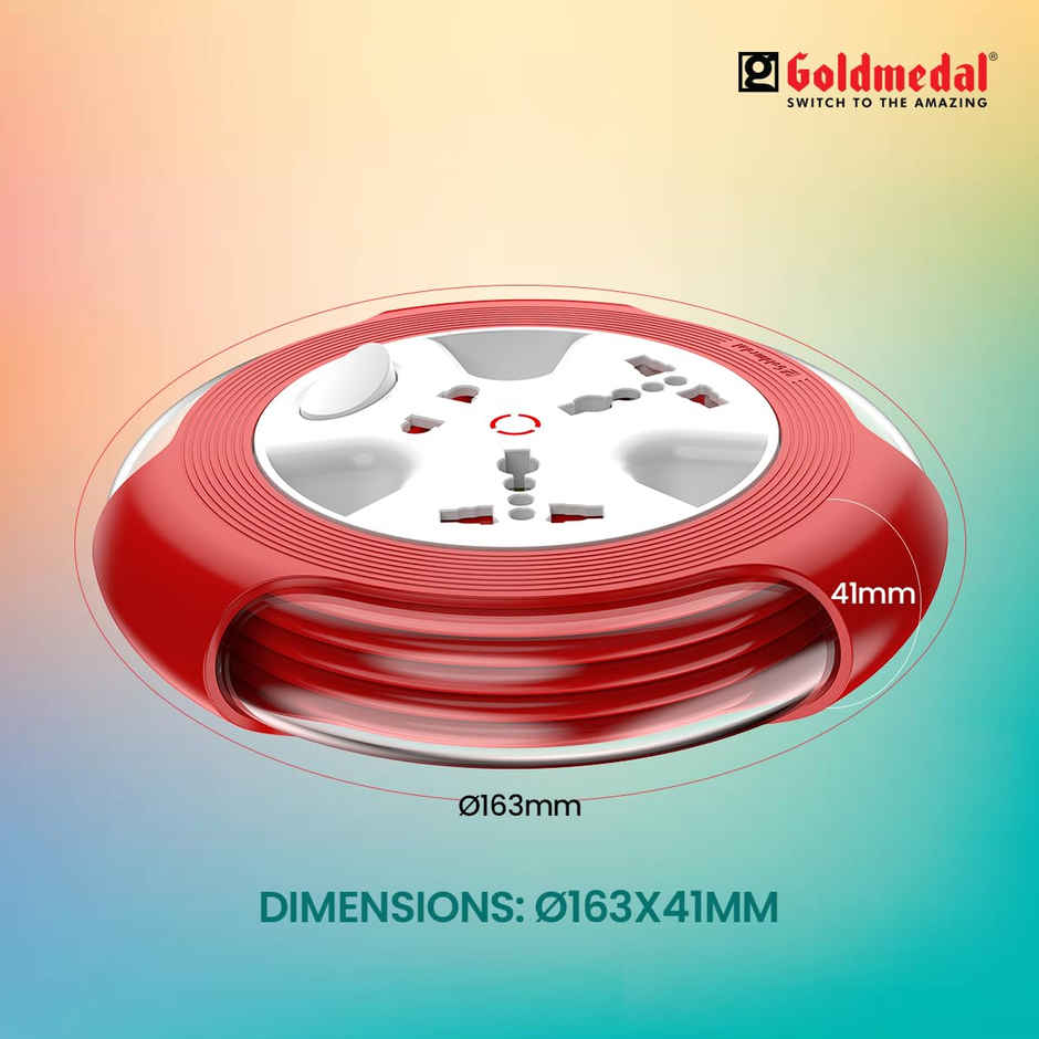 Gold Medal Krysta 2 Pin Heavy-Duty 5-Meter Cable Extension Cord|Master Switch with Indicator|Universal Sockets | Ultra-Smooth Rotation Extension Board for Home & Office Combo 