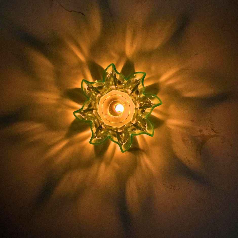 Reflective Floating Diya | Plastic Diya | Pack Of 12 | Satvik