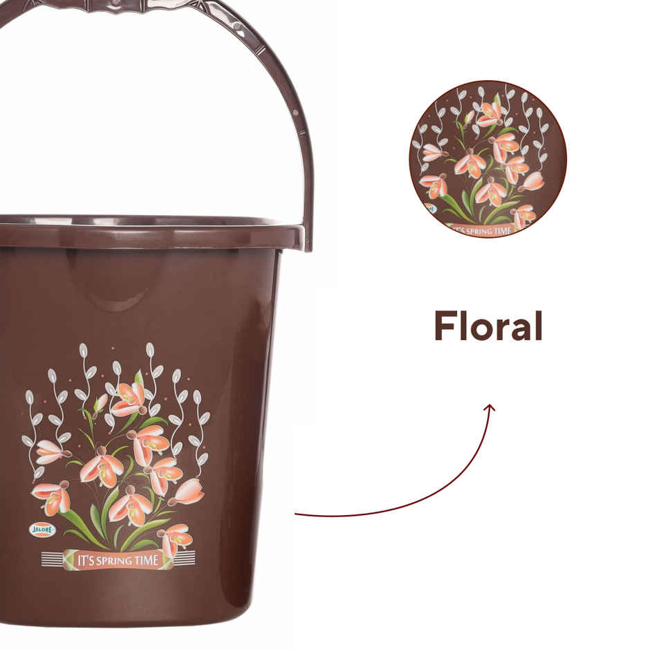 Jalore Square Plastic Bucket | Brown |25 L