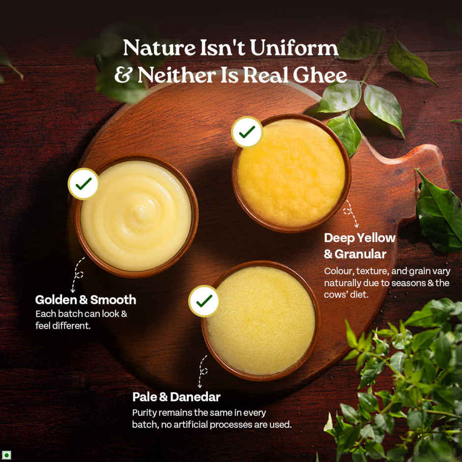 A Tata Product - Organic India Pure Cow Ghee | Glass Bottle | Labs Tested On 250+ Parameters