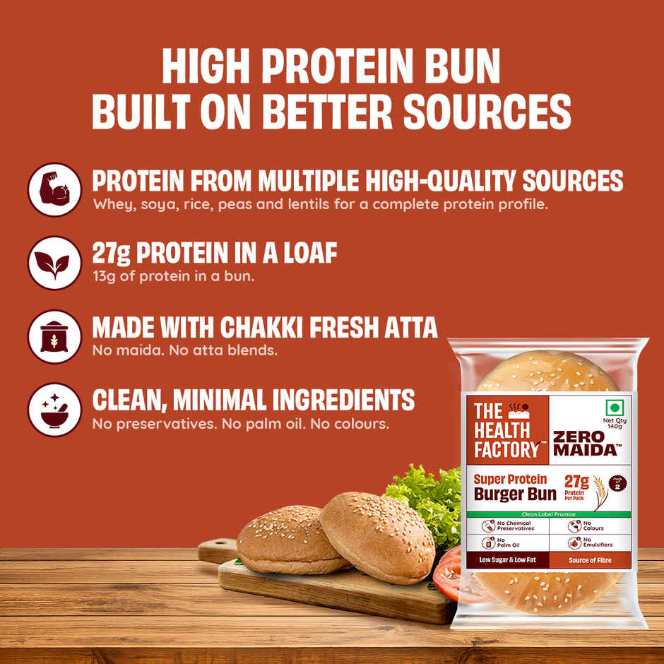 The Health Factory Zero Maida Protein Burger Bun