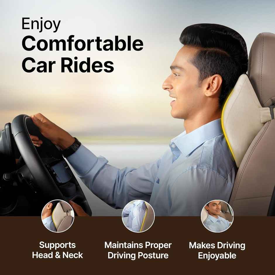 Frido Ultimate Car Neck Rest Pillow - Beige