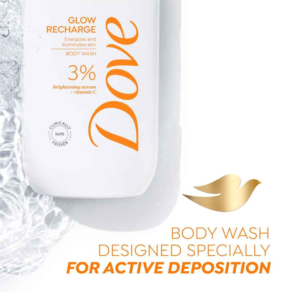 Dove 3% Brightening Serum + Vitamin C Glow Recharge Serum Body Wash