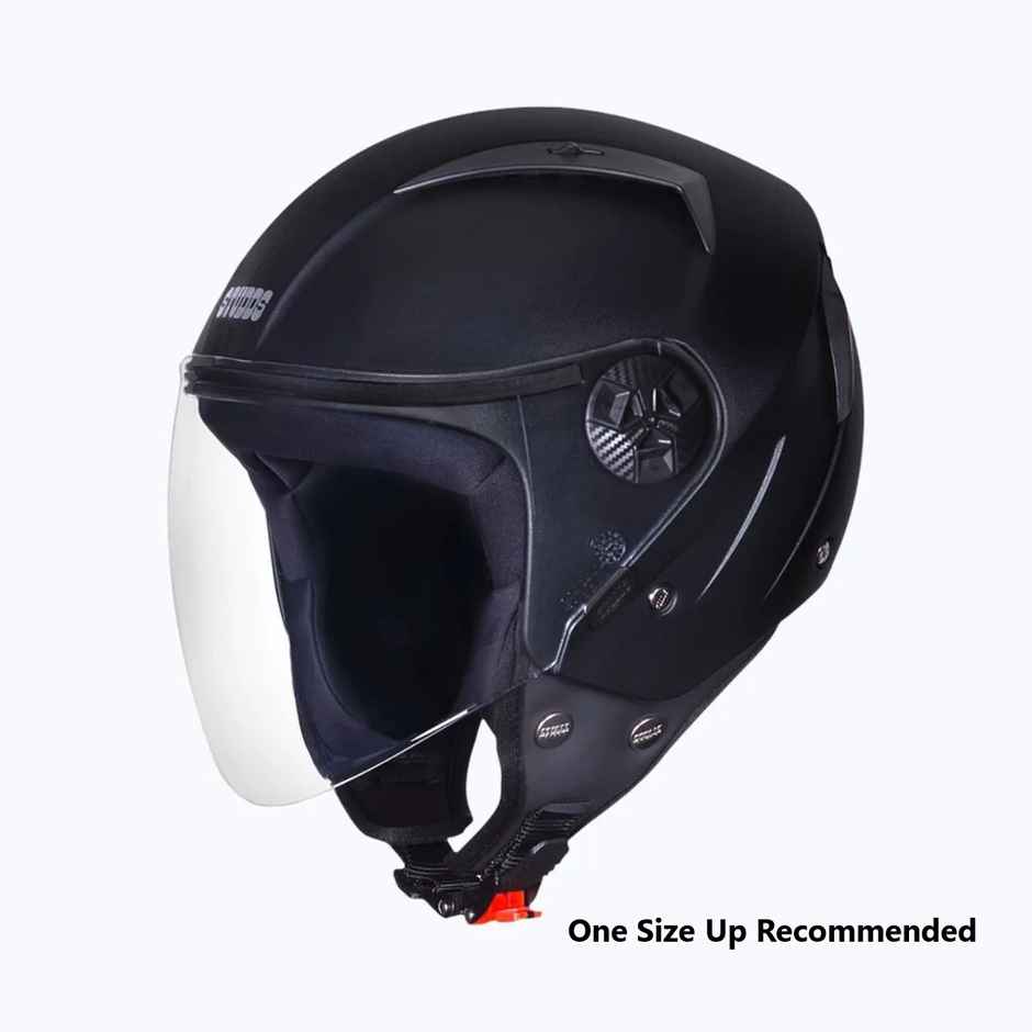 Studds Vogue Isi Certified Open Face Motorcycle Helmet For Men And Women With Visor (Black - M)