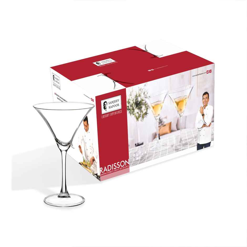 Sanjeev Kapoor RadisSet of n Martini Glass 285 ml | Set of 6 Piece
