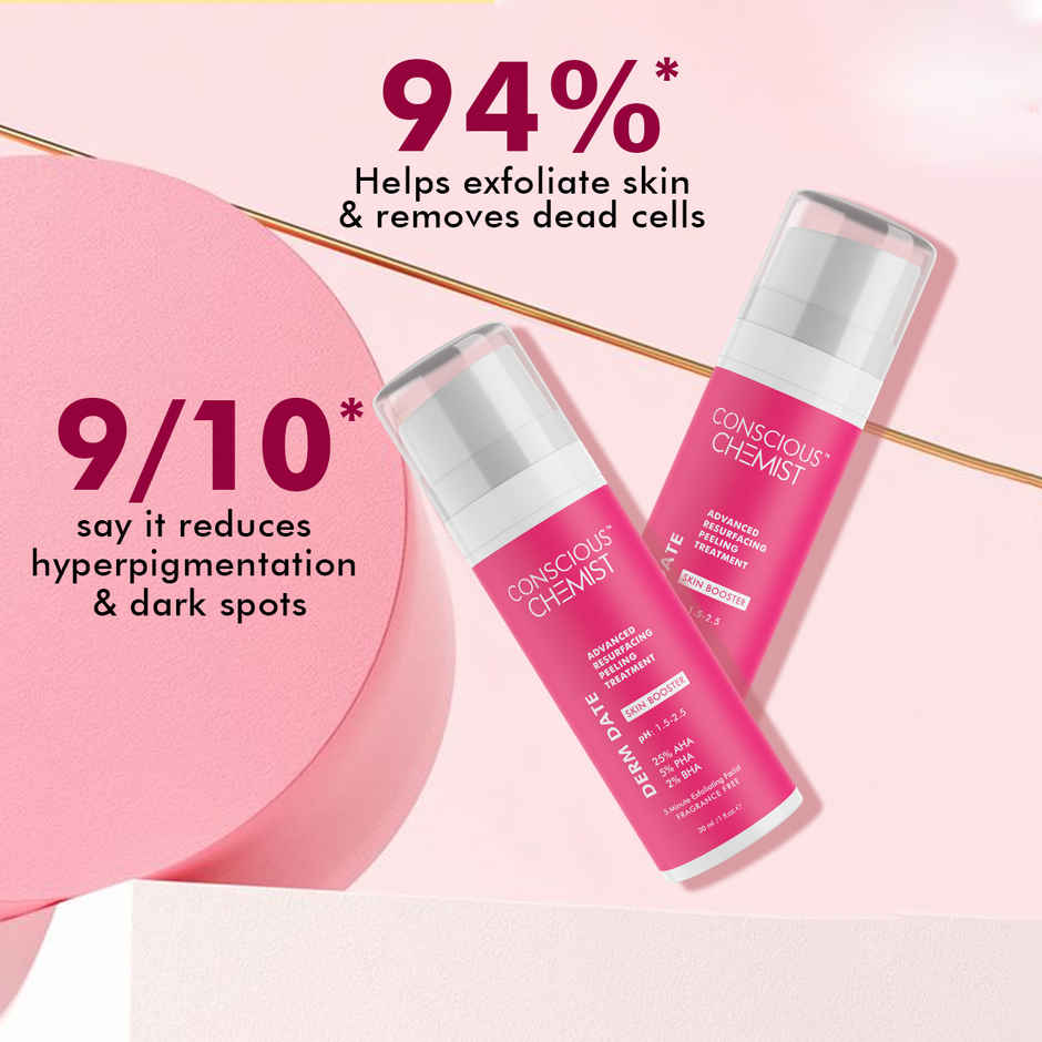 Conscious Chemist 25% AHA & 5% BHA Resurfacing Peeling Exfoliating Facial Serum For Anti-Aging