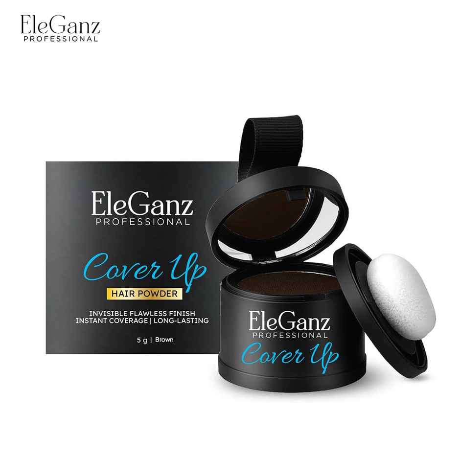 EleGanz Professional Cover-Up Hair Powder | Instant Root Concealer - Brown
