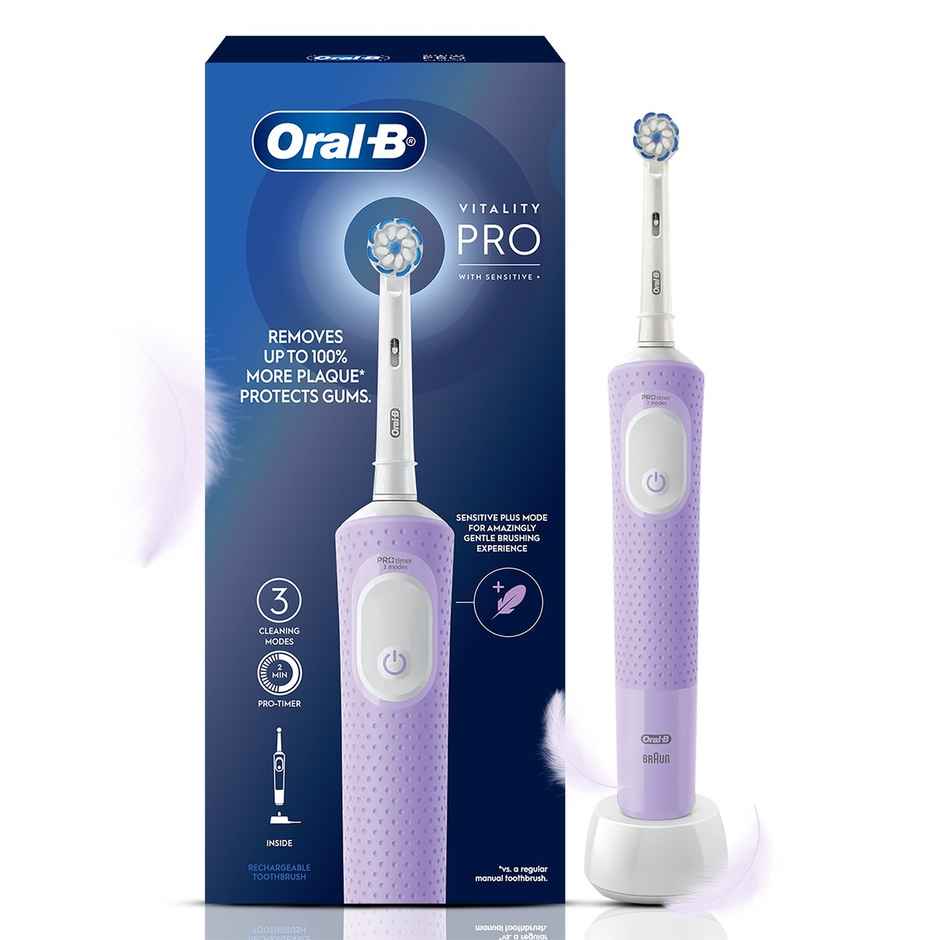 Oral B Vitality Pro With Sensitive Plus Rotating Electric Toothbrush 3 Brushing Modes Protimer