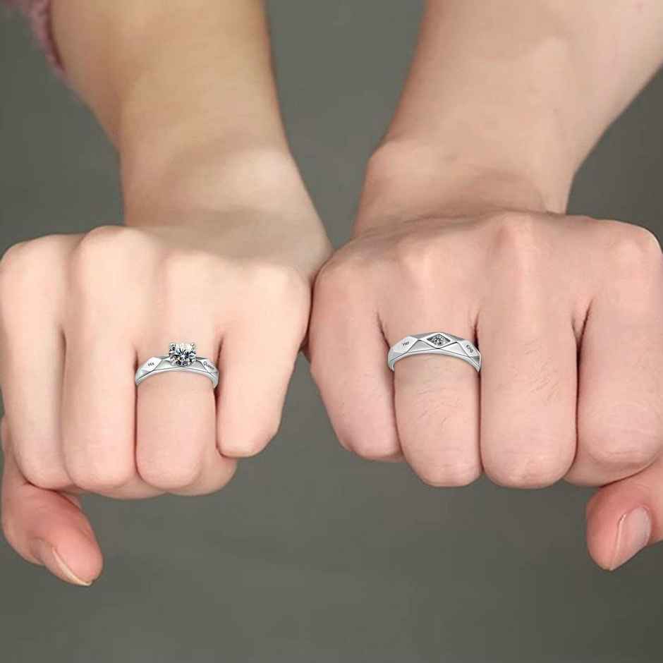 Fashion Frill Women's Couple Rings Silver Onesize