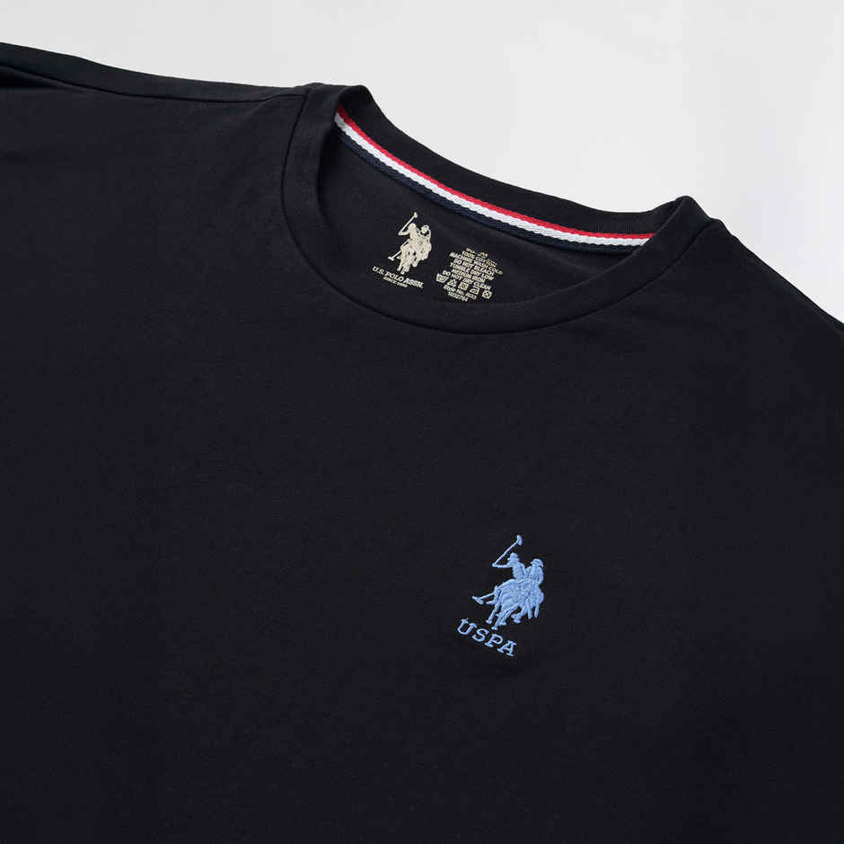 U.S. Polo Assn. Men's Crew Neck Embroidered Logo Lounge T-Shirt | Black - XL