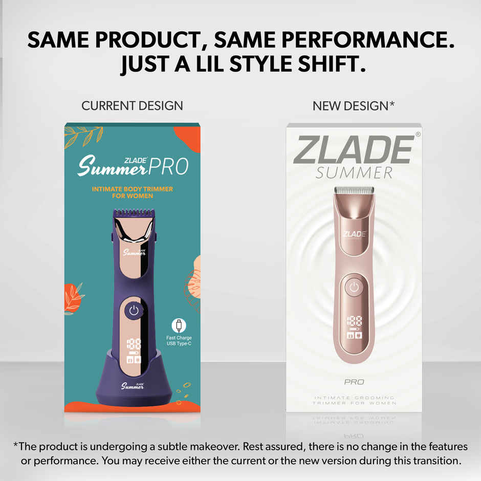 Zlade Summer Pro Intimate Body Trimmer for Women|Soft Ceramic Blades|Waterproof|Digital Display
