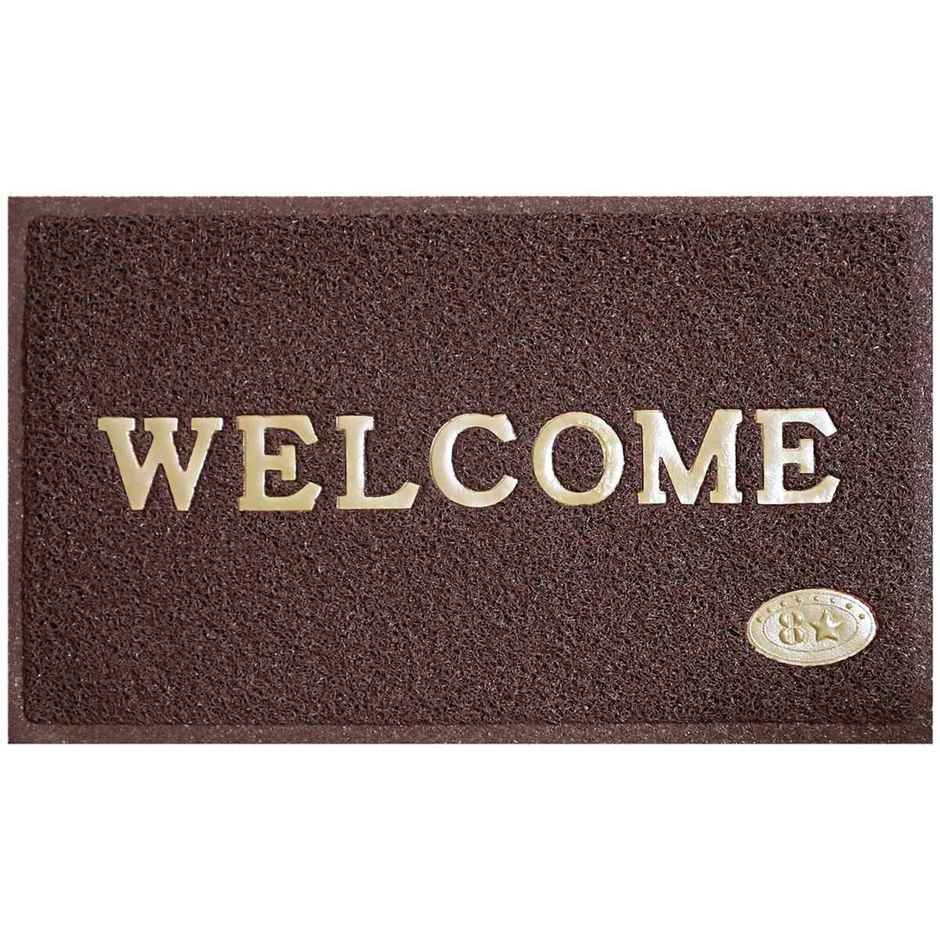 Kuber Industries PVC Large Rectangle Anti Skid & Water Proof Welcome Door Mat (Brown)