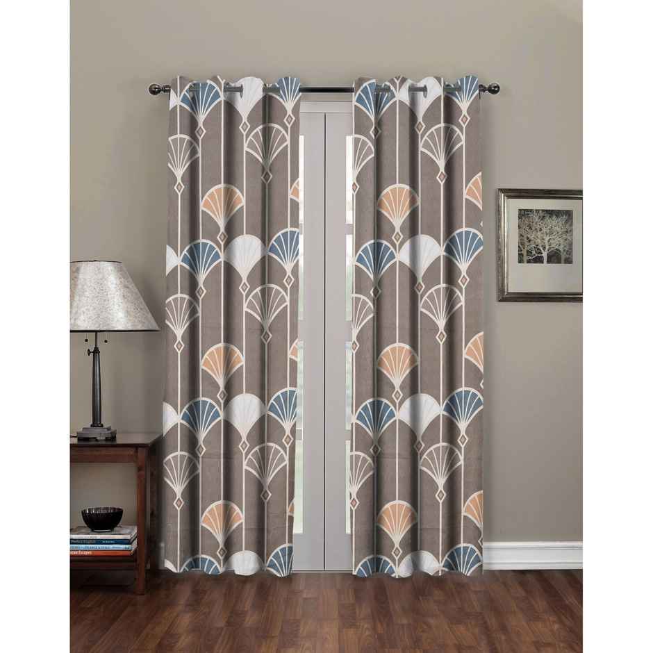 BAY6 Polyester Door Curtains - Set of 2 - (7x4 ft) - Multicolor