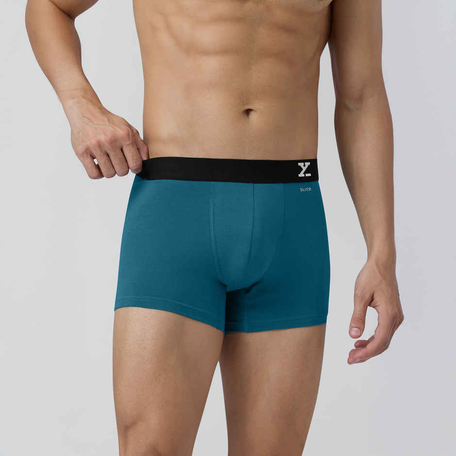 XYXX Men's Aero Cotton Solid Trunks Pack of 1, Green Emerald| XL