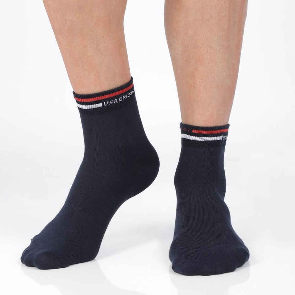 Jockey Men's Solid Cotton, Elastane, and Nylon Ankle Socks | Navy - Free Size