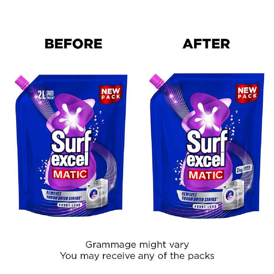 Surf Excel Matic Front Load Detergent Liquid Refill | Tough Dried Stain Removal