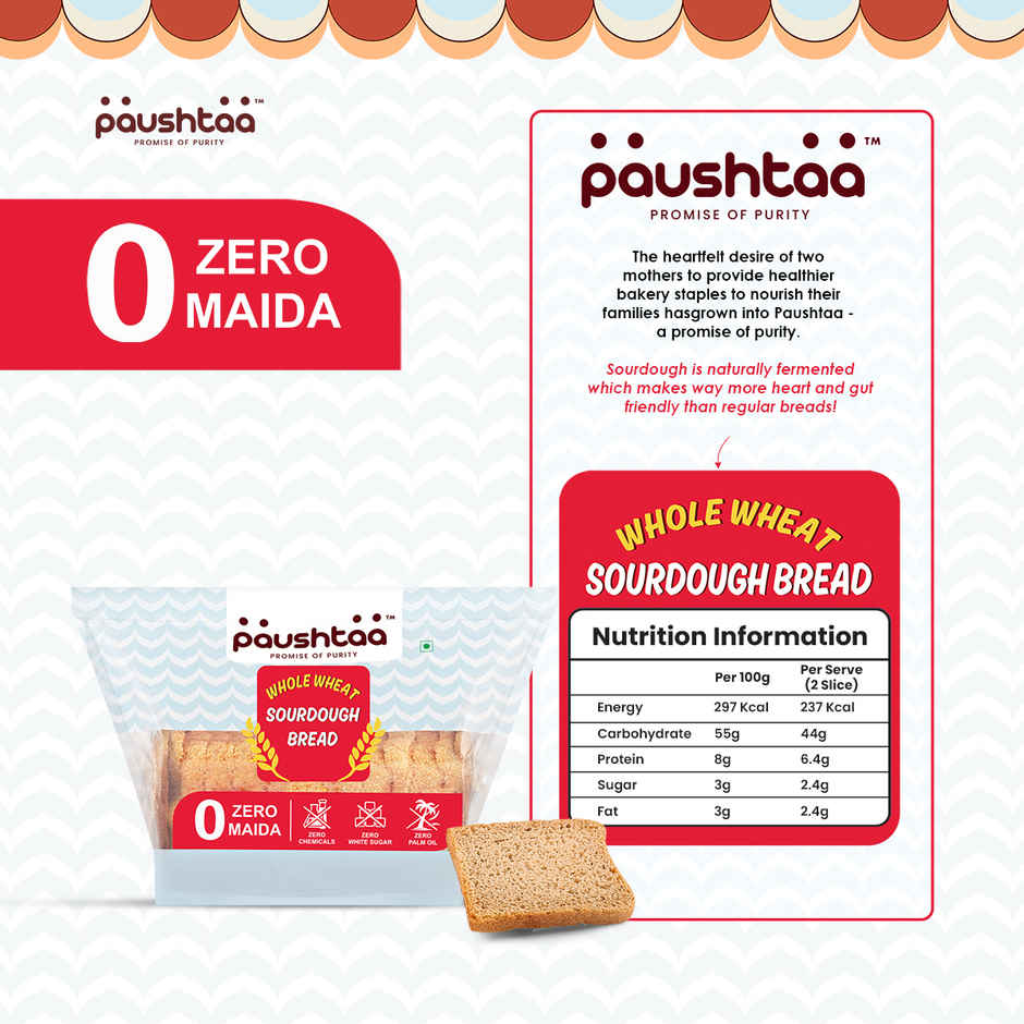 Paushtaa Whole Wheat Sourdough Bread