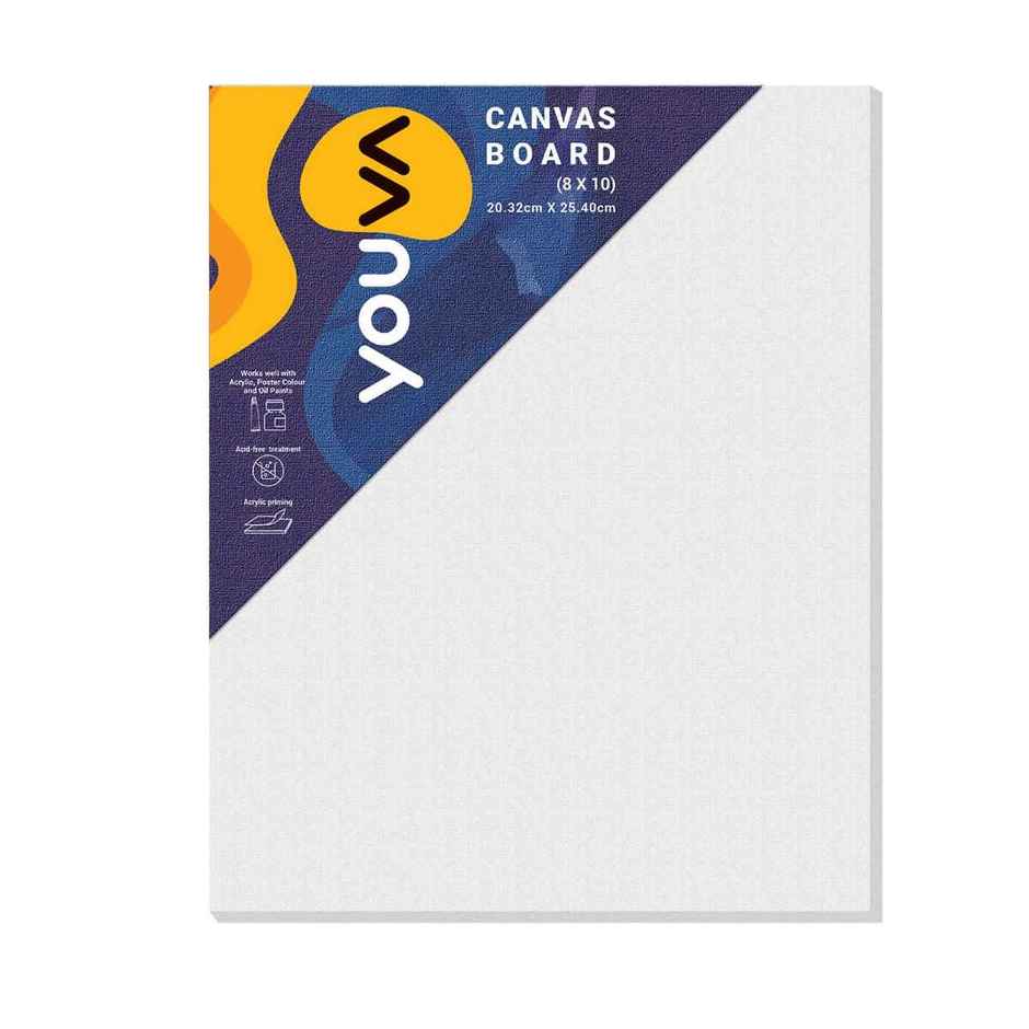 Navneet Youva Primed Canvas Board for Acrylic and Oil colour painting Size 8 x 10 inch