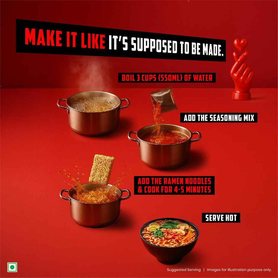 Ching's Korean Ramen Spicy Veg Flavoured Instant Noodles