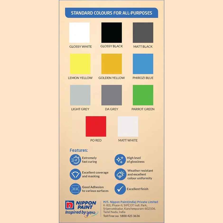 Nippon Pylox Spray Paint | Golden Yellow | Fast-Drying & High Gloss