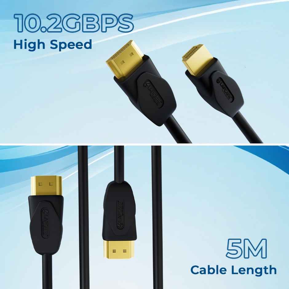 Lapcare 5M High Speed Hdmi Cable | Supports 3D-4K-Arc & Cec | For TV-Laptops-Projectors