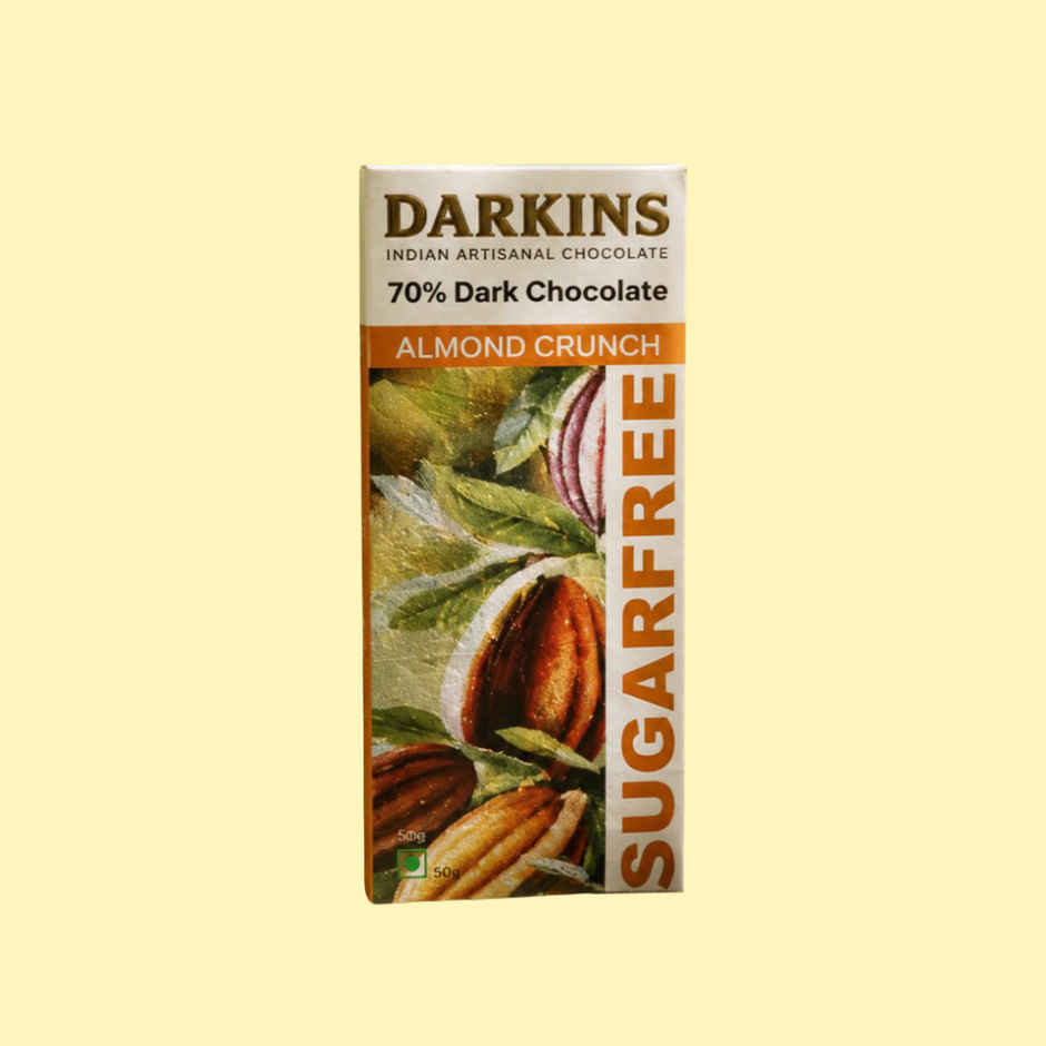 Darkins Sugar Free Dark Chocolate 70% | Almond Crunch