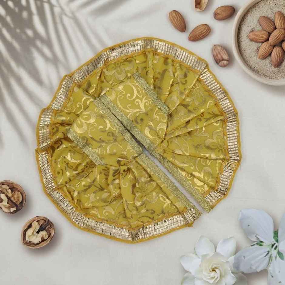Gullak Laddu Gopal Foil Print Poshak | Yellow | Size 4