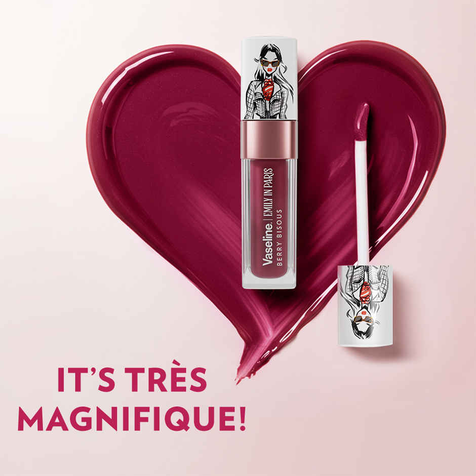 Vaseline Emily In Paris Berry Bisous Lip Oil With Hyaluronic Acid & 24H Moisturisation