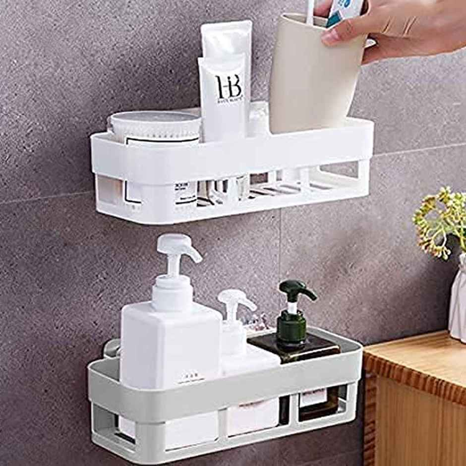 Perpetual Bathroom 4Shelf + 4Soap Dish Holder | Self-Adhesive Rack for Wall