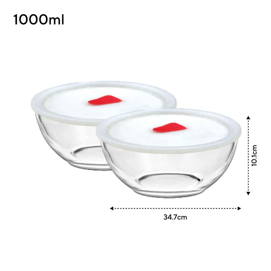 Cuba Mixing Bowl With Lid | 1000 ml | Set Of 2