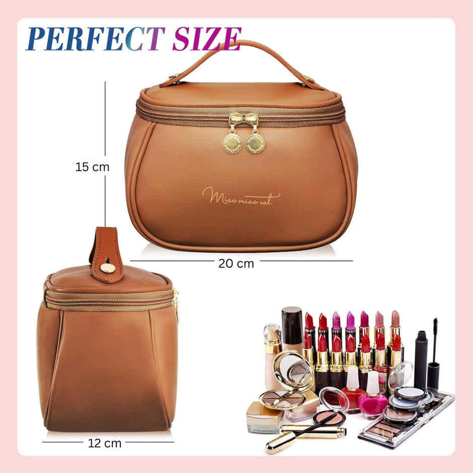 Zedak Luxury Makeup Storage Travel Bag | Brown
