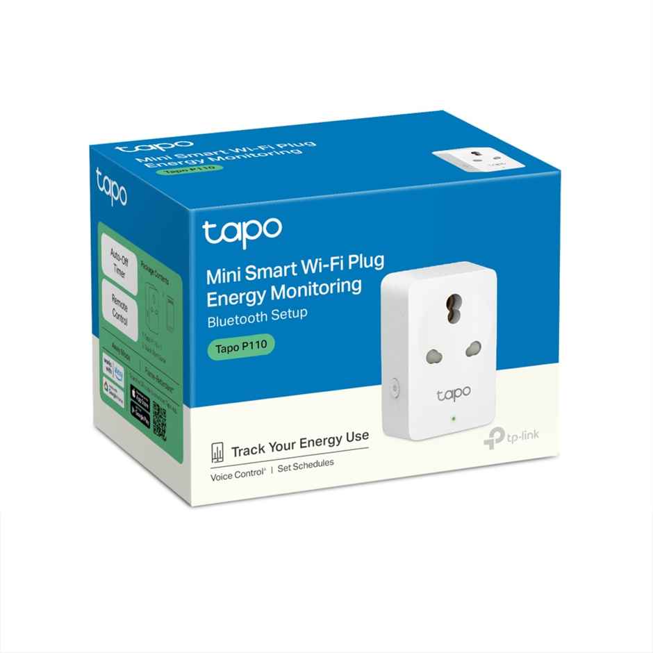 TP-Link Tapo P110 16A Mini Smart Wi-Fi Plug, Energy Monitoring,Compatible with Alexa, Google Home