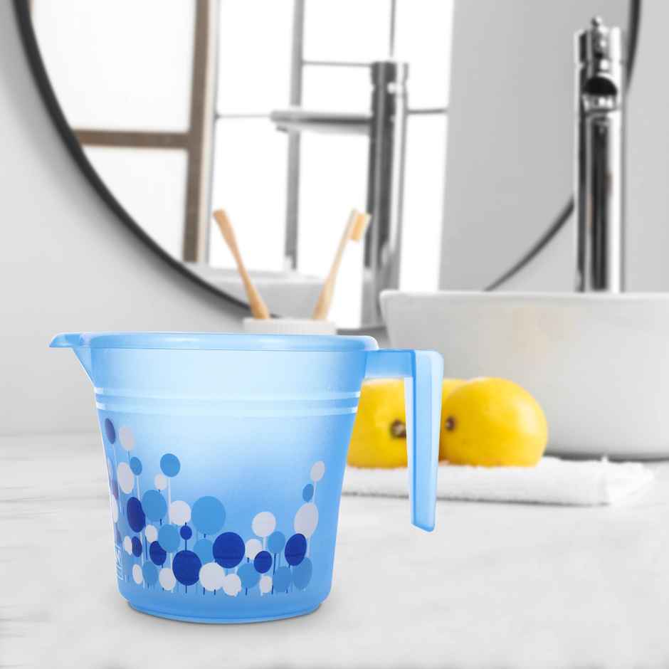 Ratan Plasticware Frosty Bubble Print Bath Mug | 1 | Blue | Pack Of 1