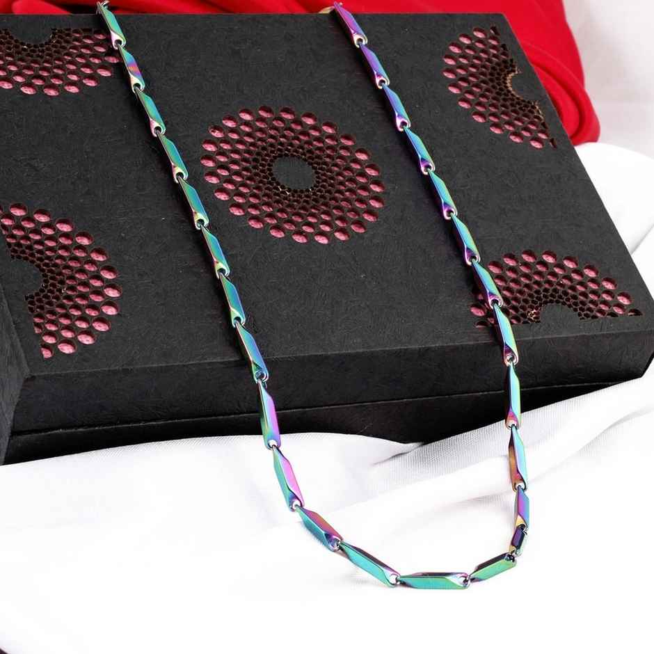 Fashion Frill Men's Rice Chain Multicolor 24 Inches