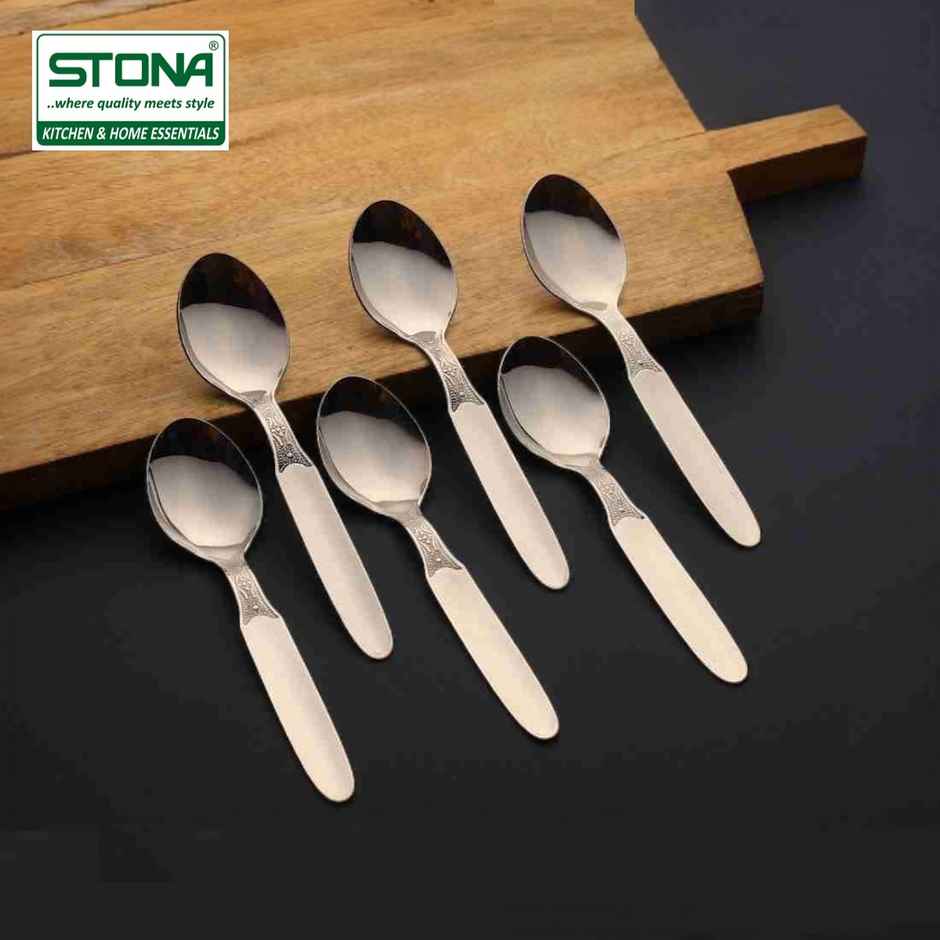 Stona Stainless Steel Spoon Set of 6 | for Spices, Canister