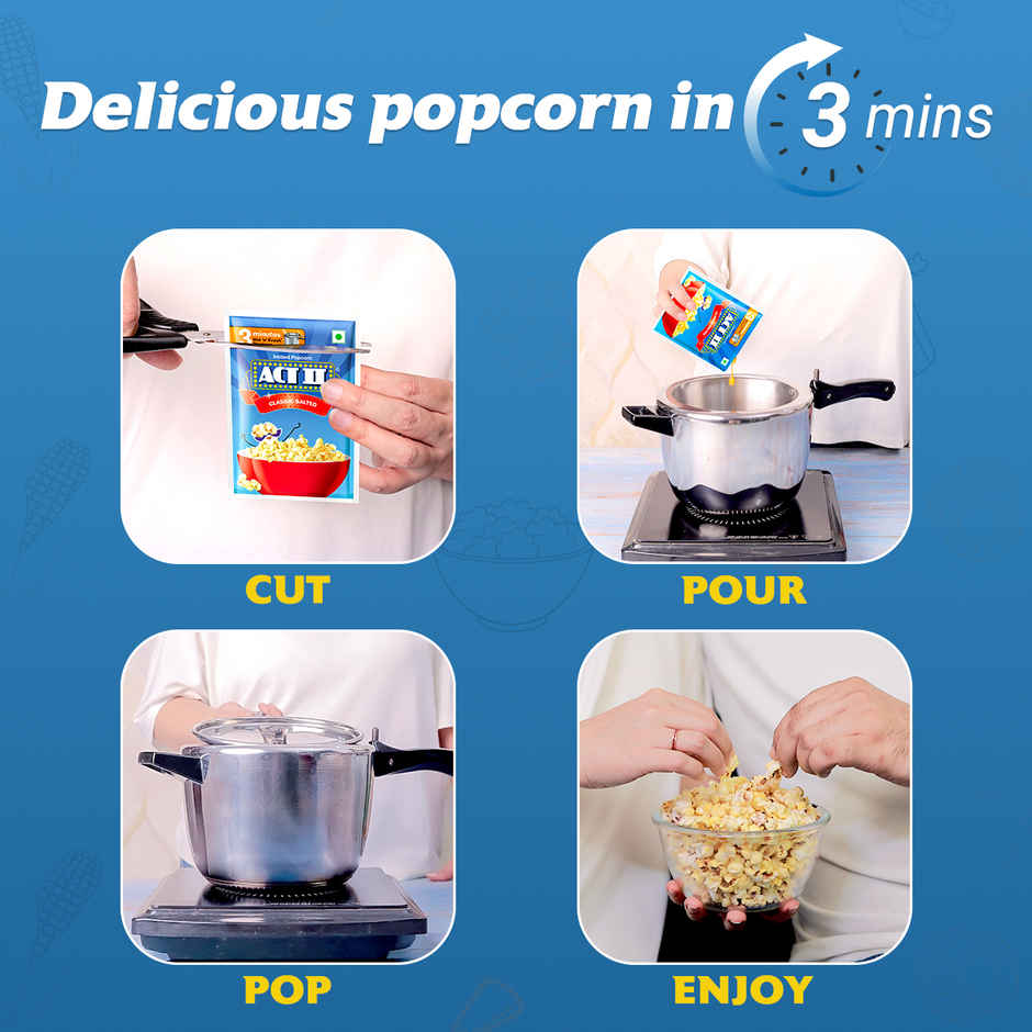 ACT II Instant Popcorn - Classic Salted, Hot & Fresh in 3 mins Combo