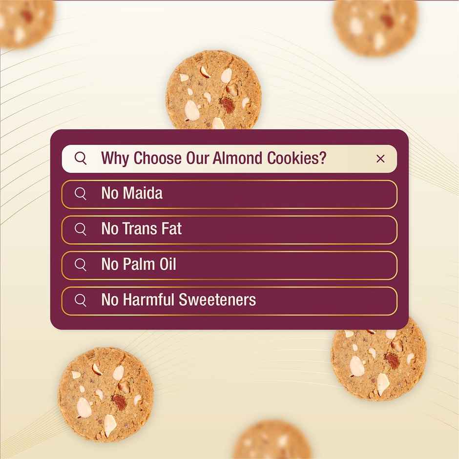 Lo Foods Sugar Free Biscuit High Protein 25% Real Almond Cookies High Fiber No Maida Biscuits
