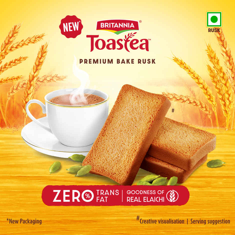 Britannia Toastea Premium Bake Rusk With Real Elaichi
