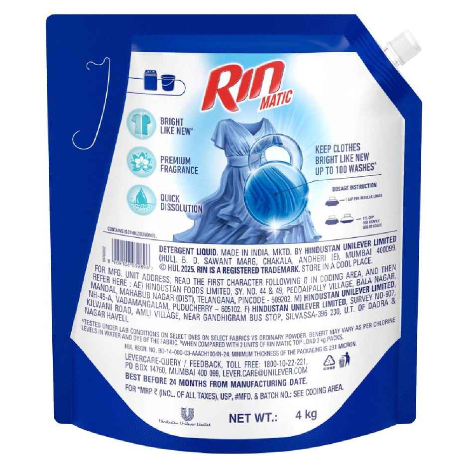 Rin Matic Liquid Top Load (4) & Rin Matic Liquid Top Load (1kg) Combo