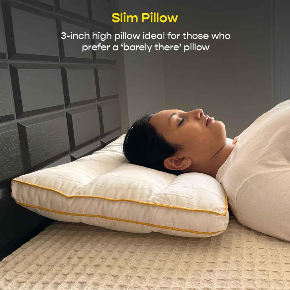 SleepyCat Slim Pillow Luxe Microfibre Pillow Standard (Size, 26 x 16 Inches)