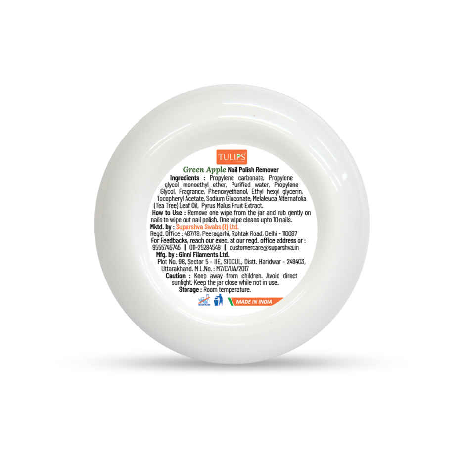 Tulips Green Apple Nail Polish Remover Wipes